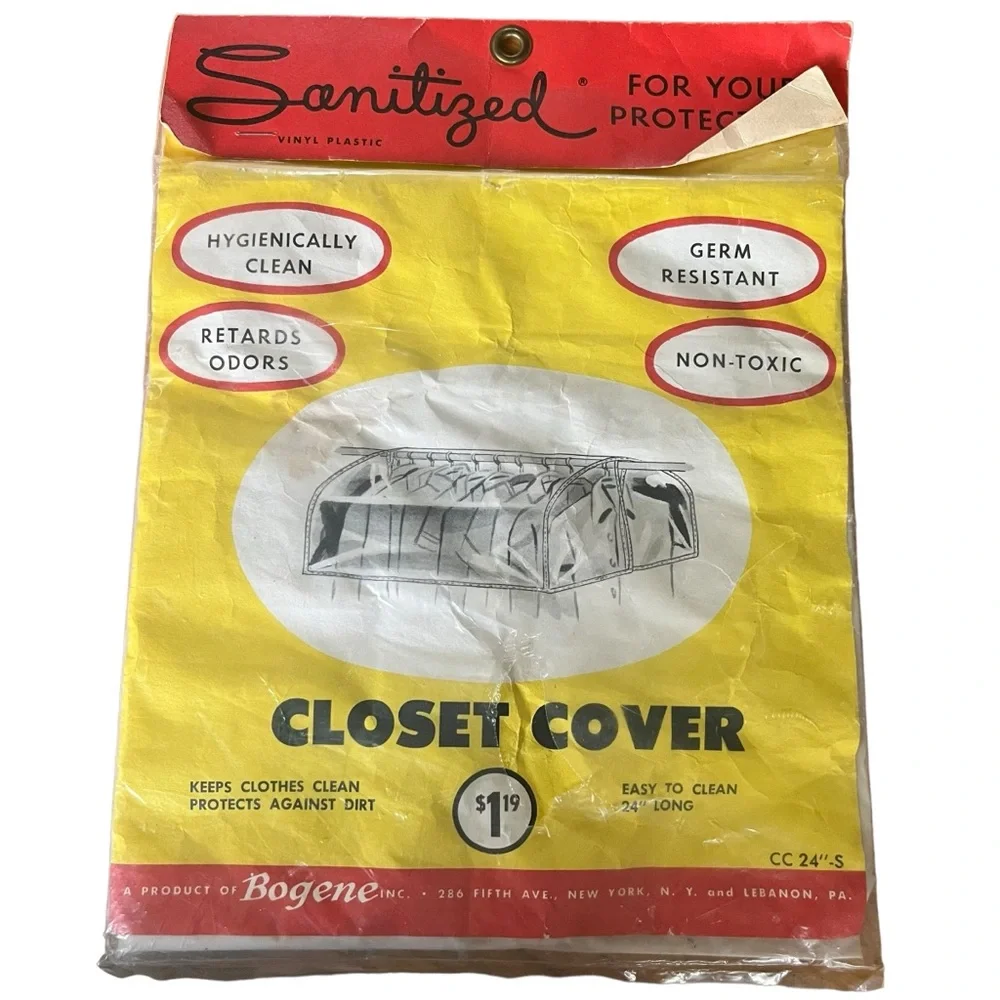 Bogene Vinyl‎ Plastic 24” Closet Cover Sanitize Non-toxic Germ Resistant